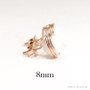 14K rose gold filled wire wrapped 8mm faceted round white alabaster gemstone stud earrings handmade by Jessica Luu Jewelry