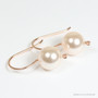 10mm ivory pearl drop earrings with 14K rose gold filled hook ear wires handmade by Jessica Luu Jewelry