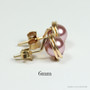 6mm blush pink pearl stud earrings in 14K yellow gold filled wire wrapped setting handmade by Jessica Luu Jewelry