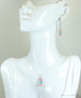 Sterling Silver Pink and Blue Crystal Necklace