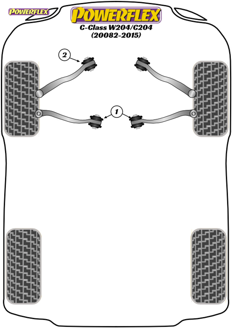 Powerflex Track Front Lower Arm Inner Bushes - C Class W204 (2008 - 2013) - PFF40-701BLK