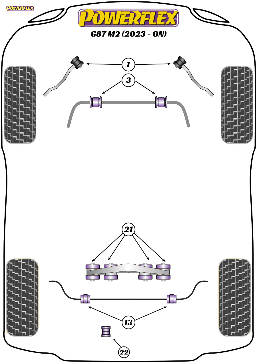 Powerflex Rear Anti Roll Bar Bushes 26mm - G87 M2 - PFR5-2313-26