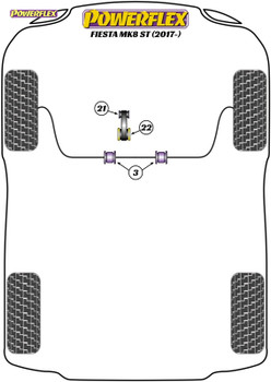 Powerflex Track Lower Torque Mount Large Bush Insert - Fiesta MK8 ST 200 (2017 - ON) - PFF19-2224BLK