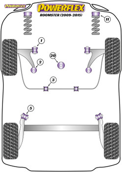 Powerflex Track Front Arm Rear Bushes - Roomster (2009 - 2015) - PFF85-1202BLK Powerflex Track Front Arm Rear Bushes - Roomster (2009 - 2015) - PFF85-1202BLK