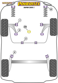 Powerflex Front Wishbone Front Bush Camber Adjustable  - Rapid (2011- ) - PFF85-201G