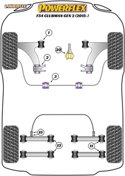 Powerflex Track Lower Engine Mount Large Bushes - F54 Clubman Gen 2 (2015 - ON) - PFF5-1320BLK