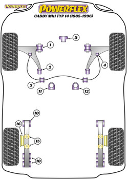 Powerflex Heritage Rear Bump Stop - Caddy Mk1 Typ 14 (1985-1996) - PFR85-316H