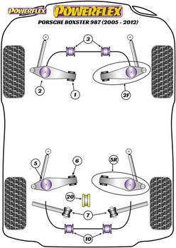 Powerflex Track Control Arm & Bush Kit (Adjustable) - Boxster 987 (2005-2012) - PF57K-1001G