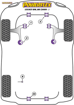 Powerflex Track Rear Toe Adjuster Inner Bushes - Legacy BM, BR (2009 - 2014) - PFR69-508BLK