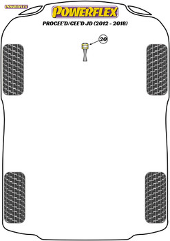 Powerflex Lower Torque Mount Bush - Track - Cee'd/Procee'd JD (2012-2018) - PFF26-120P