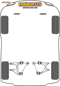 Powerflex Rear Upper Wishbone Inner Bush - 330GTC (1966 - 1968) - PF17-200