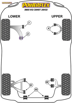 Powerflex Rear Upper Wishbone Bushes - DBS V12 (2007-2012) - PFR2-114
