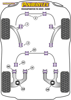 Powerflex Rear Lower Spring Isolators - T6 Transporter (2015 - )  PFR85-1330