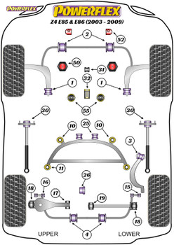 Powerflex Track Transmission Mounting Bushes (Motorsport) - Z4 E85 & E86 (2003-2009) - PFF5-4655BLK