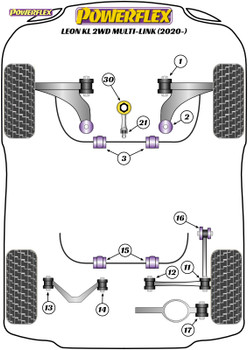 Powerflex Lower Torque Mount Small Bush - Leon KL Multilink (2020 on) - PFF3-1324