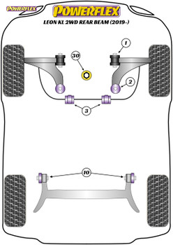 Powerflex Track Lower Torque Mount Small Bush - Leon KL Rear Beam (2020 on) - PFF3-1320BLK