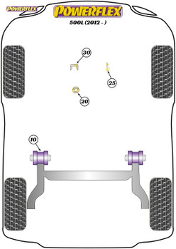 Powerflex Upper Engine Mount Insert - 500L (2012 - ) - PFF1-1125