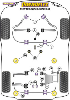 Powerflex Heritage Rear Diff Front Mounting Bush - E39 5 Series 520 to 530 - PFR5-524H