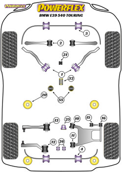 Powerflex Heritage Rear Lower Arm Rear Bush - E39 5 Series 540 Touring - PFR5-711H