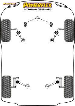 Powerflex Rear Bump Stop Kit - DS (1959 - 1975) - PFR12-330