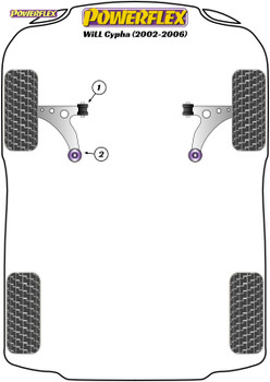 Powerflex Track Front Wishbone Rear Bush  - WiLL Cypha (2002 - 2005) - PFF76-1002BLK