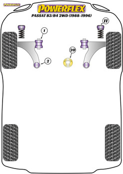 Powerflex Heritage Front Strut Top Mount - Passat B3/B4 (1988 - 1996) - PFF85-239H