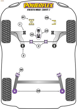 Powerflex Track Upper Gearbox Mount Insert  - Fiesta MK8 (2017 - ON) - PFF19-2231BLK