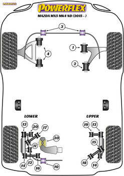Powerflex Road Rear Upper Lateral Rear Arm Bushes  - MX-5, Miata, Eunos Mk4 ND (2015-) - PFR36-618