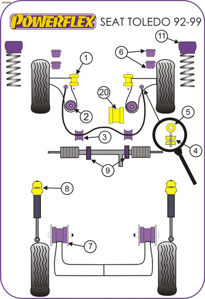 Powerflex Front Cross Member Mounting Bush