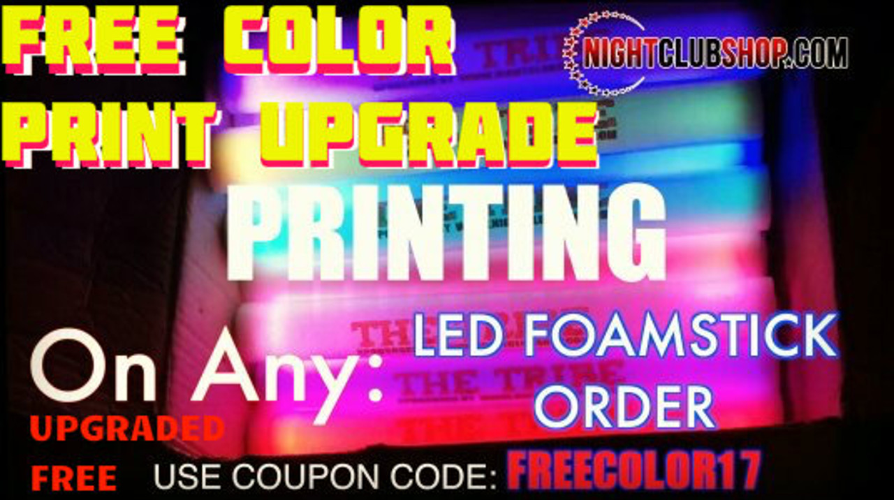 50 CUSTOM Single or Multi Color LED Light Foam Glow Sticks 16 Inch 