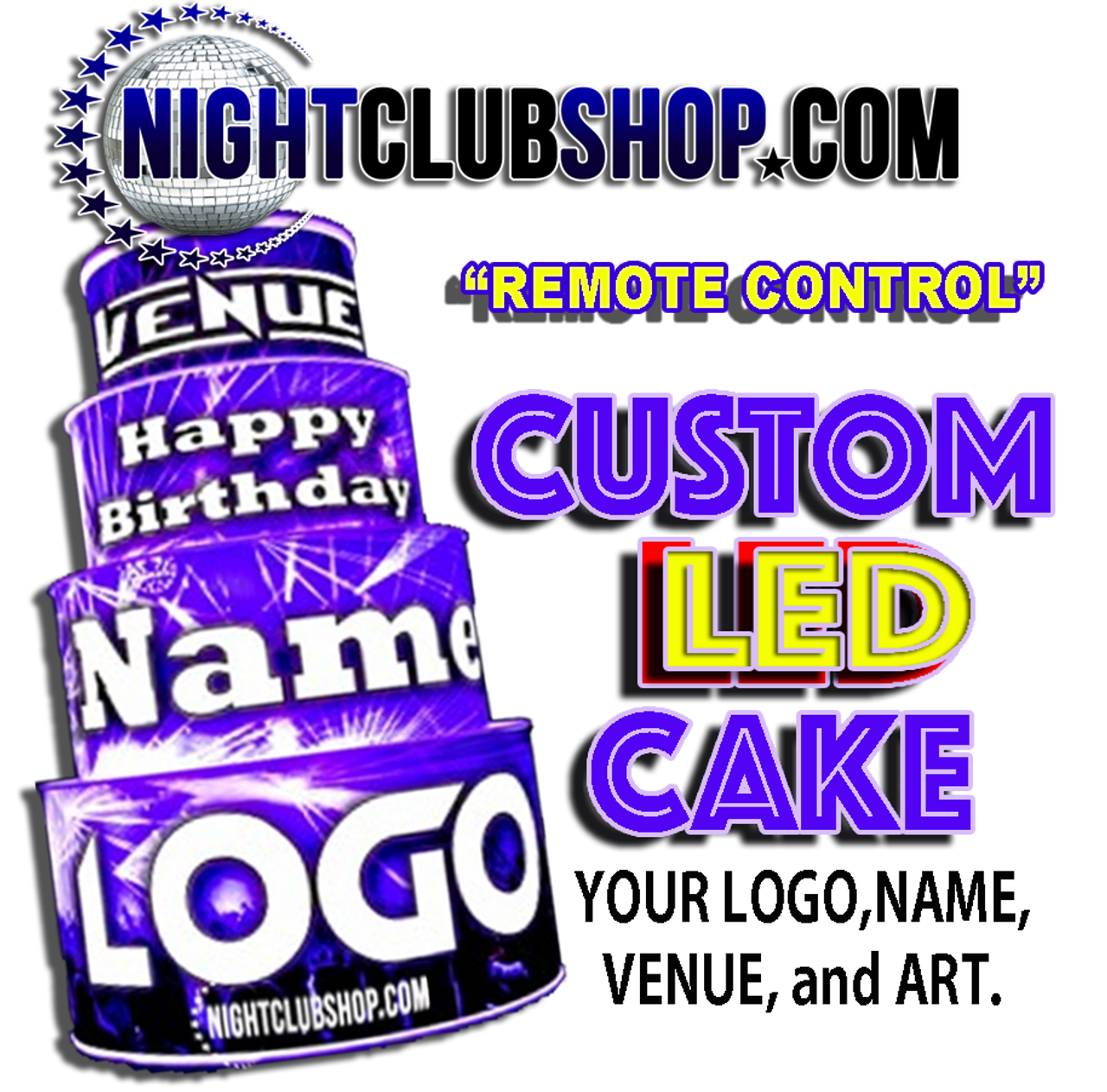 Remote,control,Custom,LED, Birth day, Birthday, Cake, Glow cake, Neon Cake, Light up Cake, LED Cake