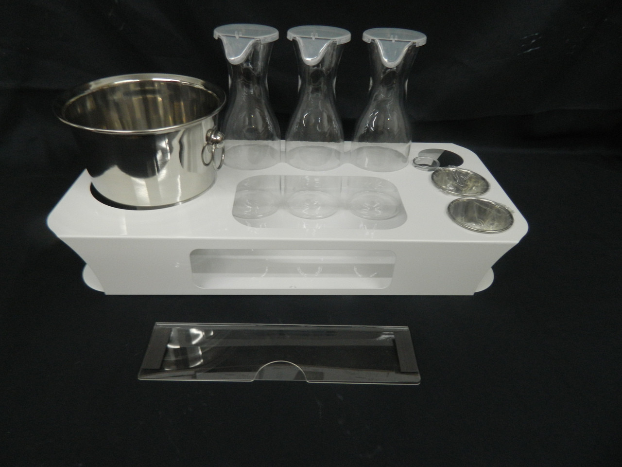 white, name, changer, bottle service, tray, vip, custom, nightclub, club, bar, delivery, caddie, champagne, bottle, presentation, high quality, durable