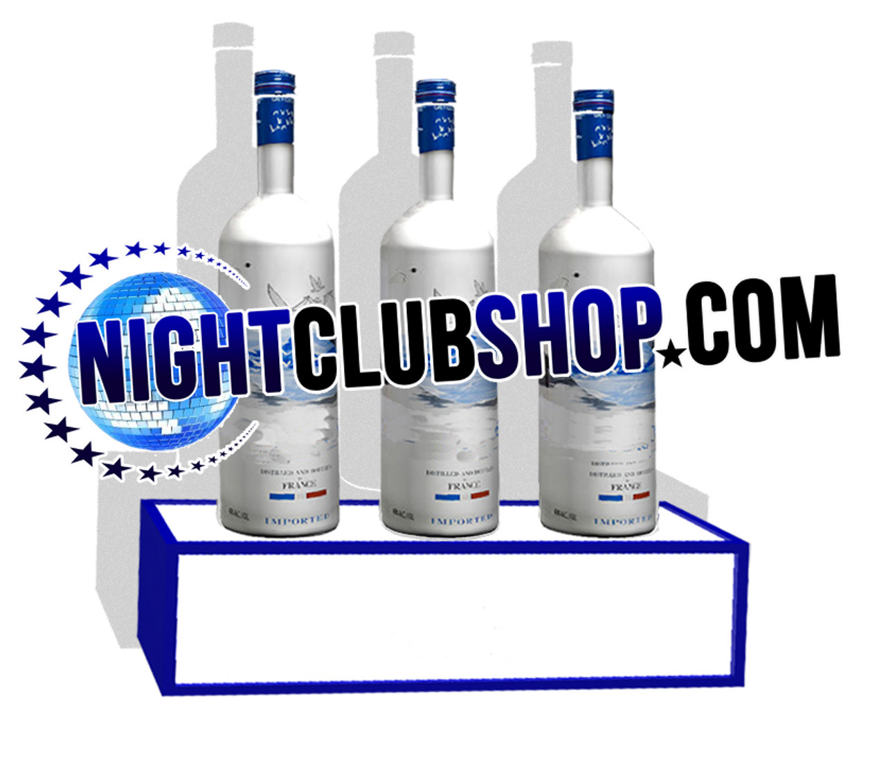 Brand, custom, personalized, Bar, stand, shelf, Liquor, Bottle, Base, engrave, etch, print, Light up, illuminated, Nightclubshop, custom shop
