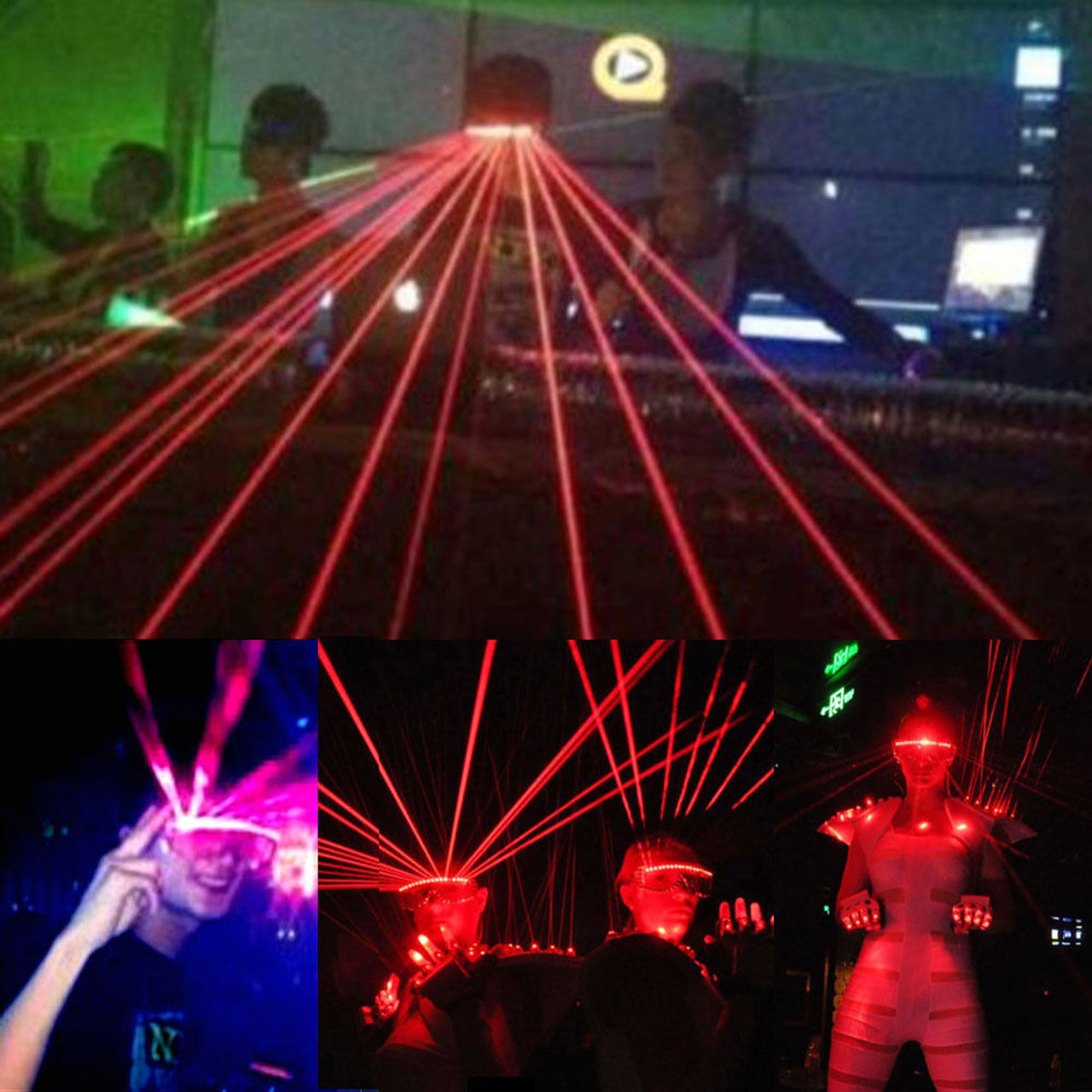 Occhiali Laser Rave Party Luci DJ Occhiali da Sole per Spettacolo Stage  Danza Br