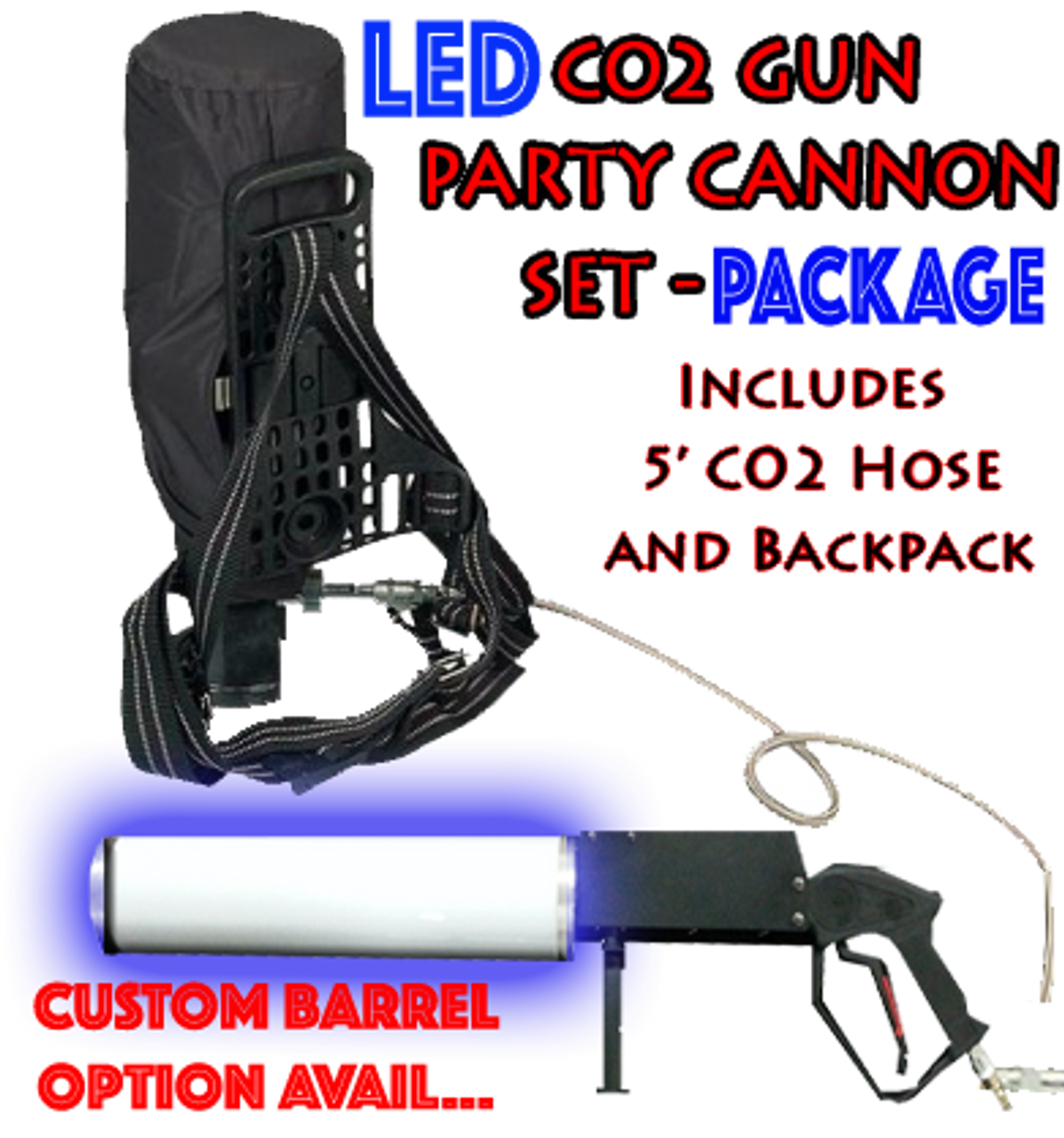 Light up, color, LED, Barrel, cryo, co2, cannon, gun, bazooka, fog