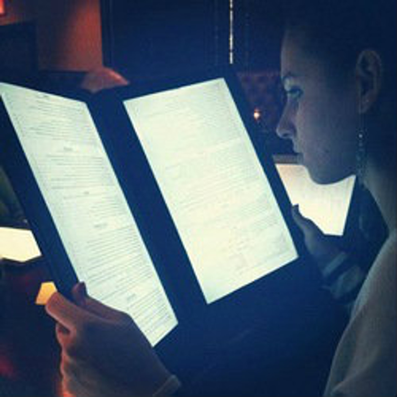 Led back lit menu, light up menu, restaurant menus