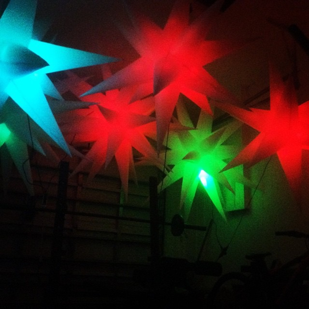 Led Inflatable Star Stage Decoration 5 Foot 30 Spikes