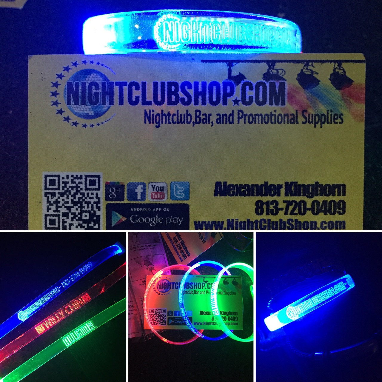 LED WRISTBANDS - Light Up Optical LED Bands - Blank - Not Customized