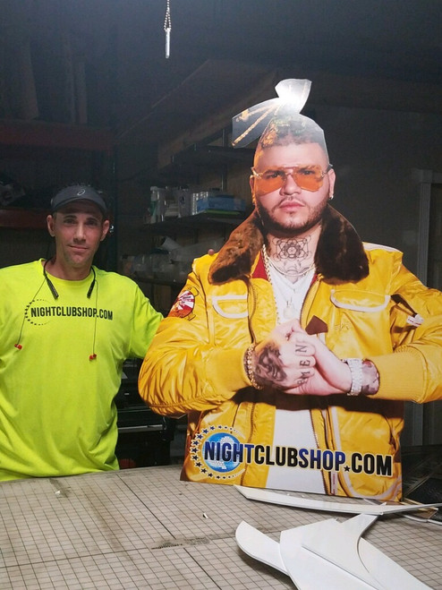 4 foot, Printed, Foamcore, Big head,Life size, Cut out,Farruko, Sign, Miami, Florida, Club, nightclub, supply, supplier, shop, Nightclubshop
