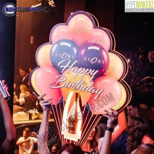 Happy Birthday, B-Day, Liquor, Holder, Bottle Presenter, LED, Balloon, Huge, Grande, VIP, Nightclub, venue, Bar, Casino, Restaurant Happy Birthday, B-Day, Liquor, Holder, Bottle Presenter, LED, Balloon, Huge, Grande, VIP, Nightclub, venue, Bar, Casino, Restaurant