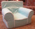 Ugly-Where Chair Slipcover - Regular Size - Free Personalization - Aqua, White Piping