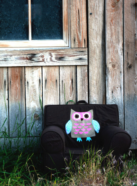 Ugly-Where Chair Slipcover - Regular Size - Free Personalization - Dark Brown Owl