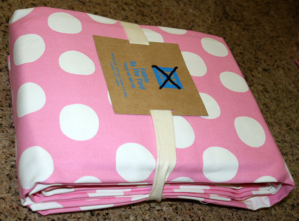 Fabric by the Yard - 5 yards x 1.5 yards - Pink Painted Dot - Free Shipping