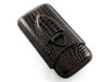 Dark Brown Crocodile Cigar Case with Cutter