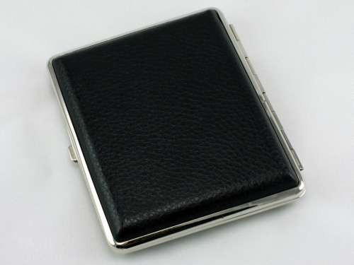 Classic Black Leather Cigarette Case