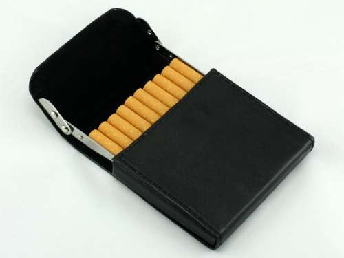 Black Flip Top Cigarette Case