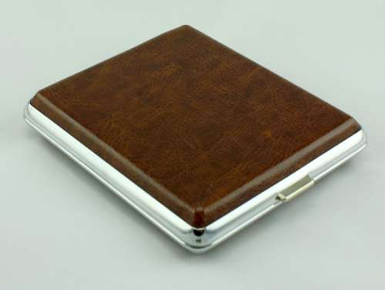 Smooth Brown Leather Cigarette Case