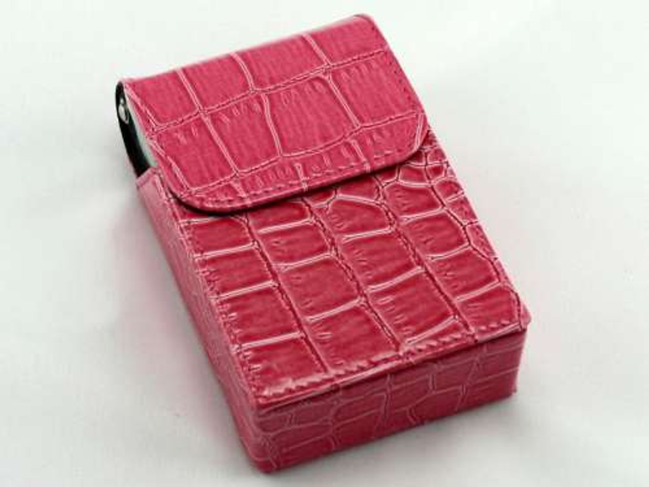 Dark Pink Crocodile Cigarette Pack Holder