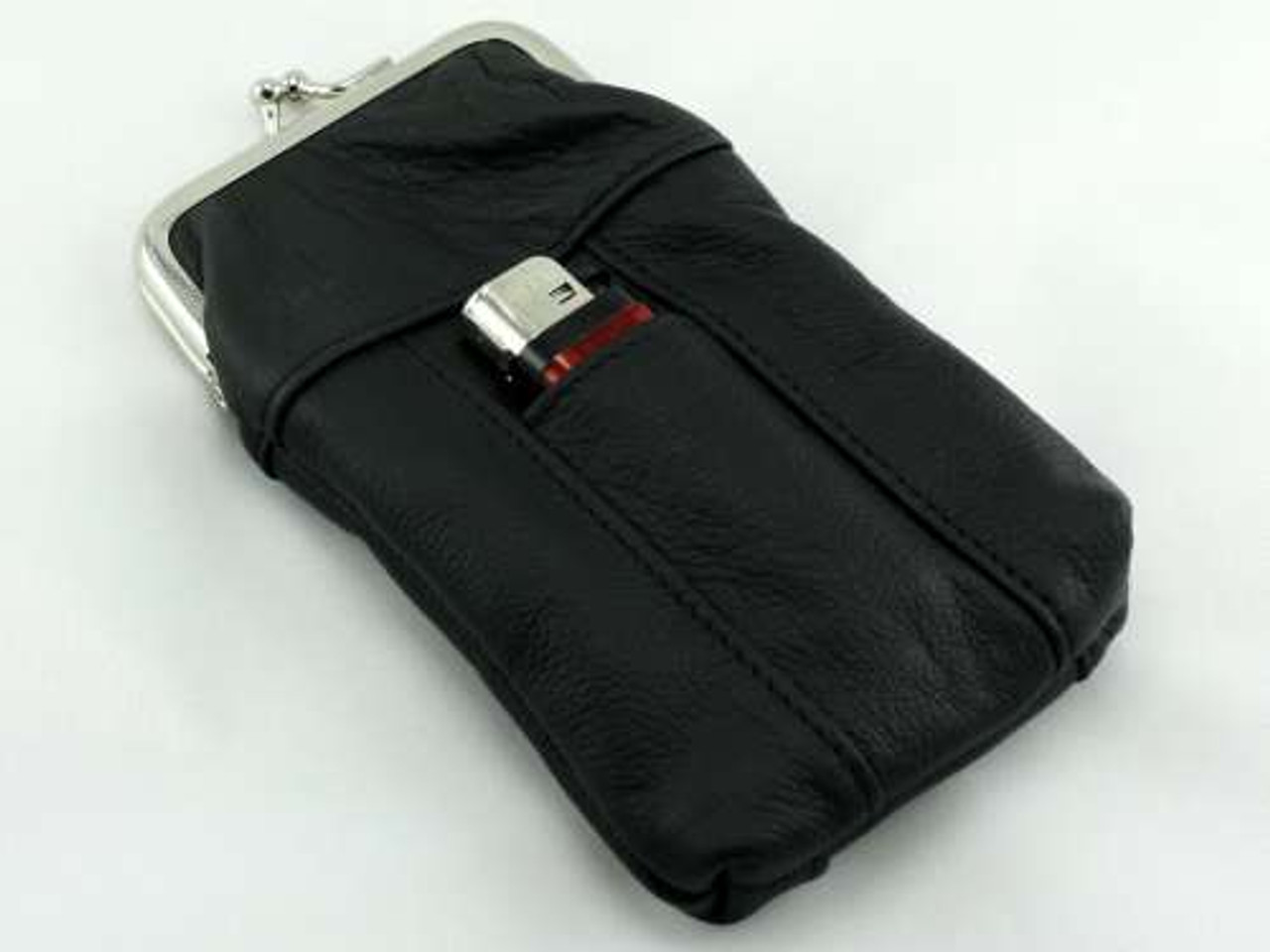 Black Leather 120 Cigarette Pack Holder