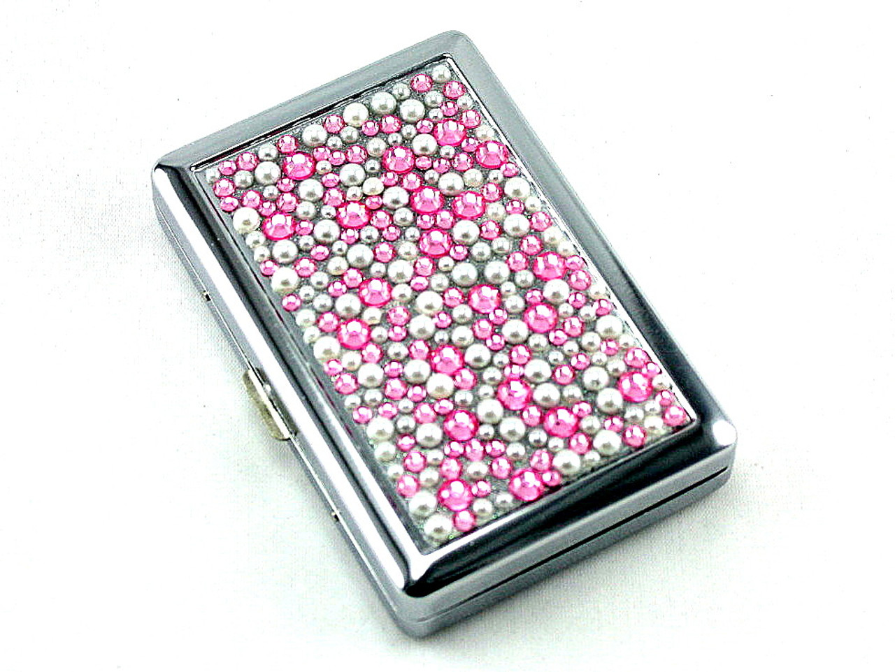 Pink Rain Stone 100 Cigarette Case